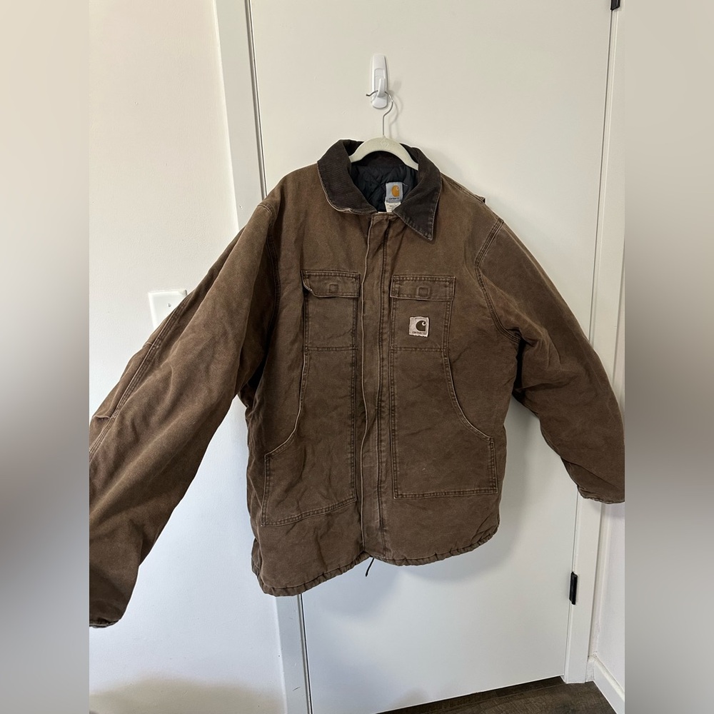 Carhartt Men's Field Jacket in Brown Corduroy Collar